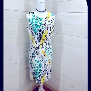 Kim Rogers Watercolor Floral Print Dress 12 FREE SHIP